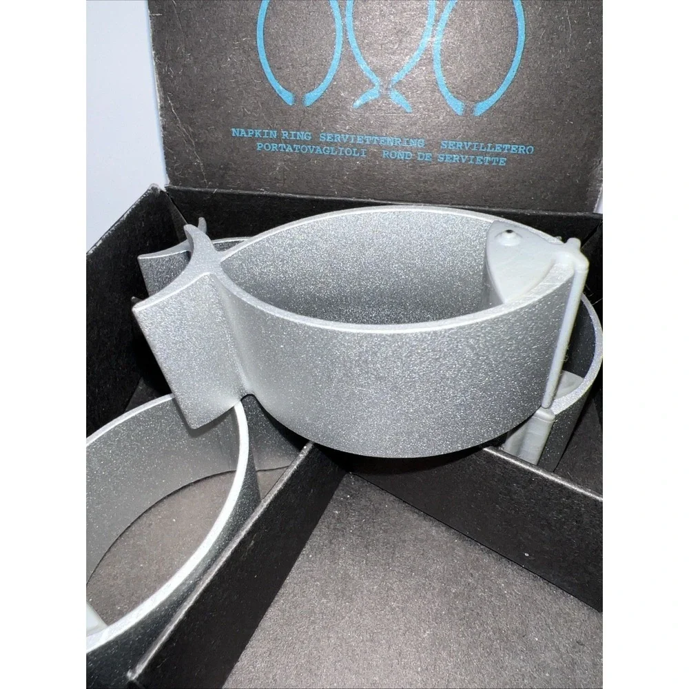Aluminum With Rubber Face Fish Napkin Rings‎ Set of 4 Taiwan - Beautiful!